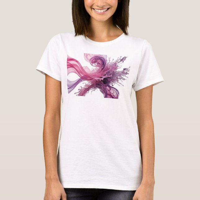 Chic Silver ABSTRACT ART Graphic Tee (Front)
