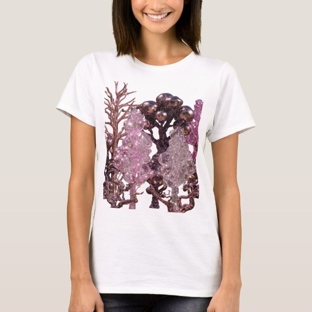 Chic Silver ABSTRACT ART Statement Design T-Shirt (Front)