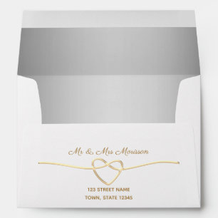 Chic Silver and Gold Wedding Envelope