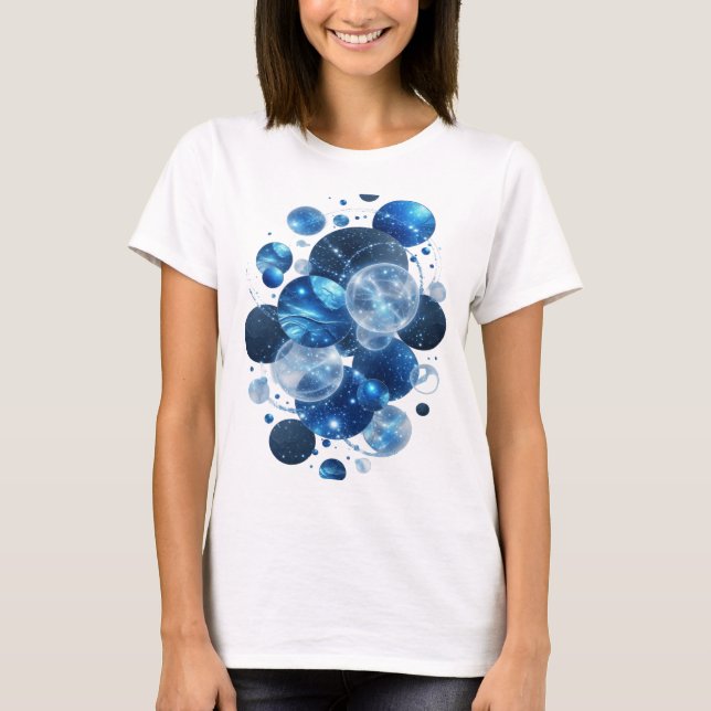 Chic Silver BLUE STARS Graphic Tee (Front)