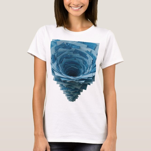 Chic Silver BLUE TORNADO Design T-Shirt (Front)