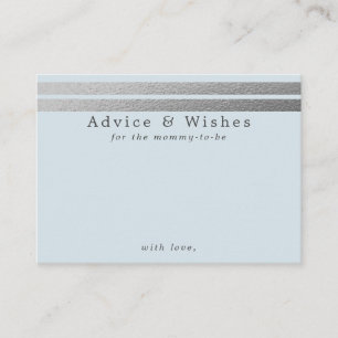 Chic Silver Foil Stripes   Blue Advice Cards