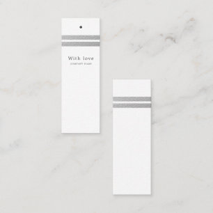 Chic Silver Foil Stripes   White Gift Tags