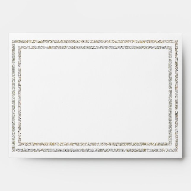 Chic Silver Glittered Trim - Envelope (Front)
