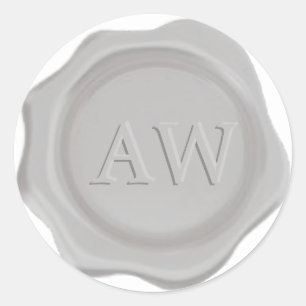 Chic Silver Grey Monogram Wedding Wax Seal