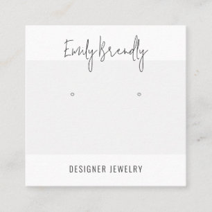 Chic Silver Jewellery Earring Display Business Car Square Business Card