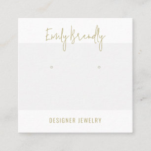 Chic Silver Jewellery Earring Display Business Car Square Business Card
