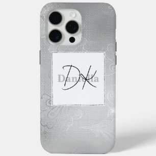 Chic Silver Lace  iPhone 15 Pro Max Case