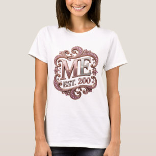 Chic Silver ME EST 200 Artistic Motif T-Shirt