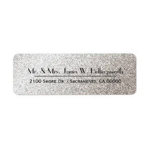 Chic Silver Sparkle Custom Return Address
