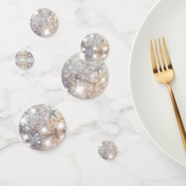 Chic Silver Stars Party Confetti (Groupe)