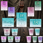 Chic Silver & Teal Blue Glitter 18th Birthday Gift Shot Glass<br><div class="desc">Chic personalized shot glasses with teal blue glitter and silver colours.</div>