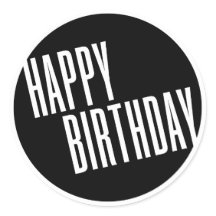 Chic & Simple Black & White Happy Birthday