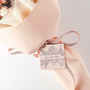 Chic Simple Blush Pink Floral Daisy Beauty Favour Tags