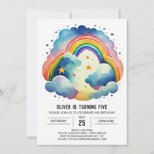 Chic Simple Clouds Birthday Invitation