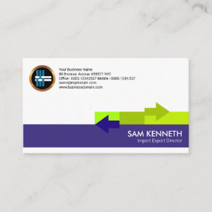 Chic Simple Distribution Arrows Import Export Business Card