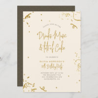 Chic Simple Gold Glitter Confetti 30th Birthday