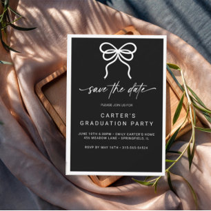 chic simple grd,Elgante Minimalist black and white Save The Date