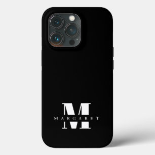 Chic Simple Minimalist Bold Letter Monogram Name iPhone 13 Pro Case