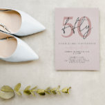 Chic Simple Minimalist Rose Pink 50th Birthday Invitation<br><div class="desc">Chic Simple Minimalist Rose Pink 50th Birthday Invitation</div>