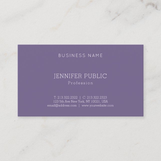 Chic Simple Modern Design Professional Template Business Card (Front)