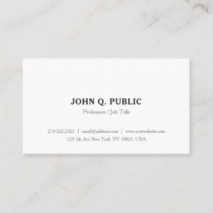 Chic Simple Modern Elegant Minimalist Template Business Card