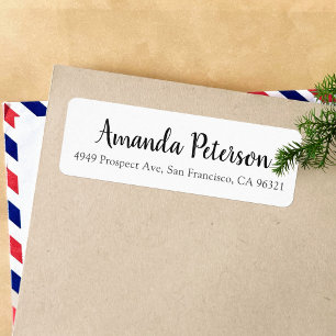 Chic Simple Modern Script Return Address