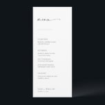 Chic   Simple Modern Script Wedding Menu<br><div class="desc">These simple, modern menus will be the perfect complement to the place settings at your reception! The handwritten script heading paired with serif and sans-serif fonts give these menus a classic, clean look. Personalize the menus with your wedding menu items and the couple's name and wedding date on the bottom....</div>