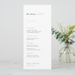 Chic + Simple Modern Script Wedding Menu
