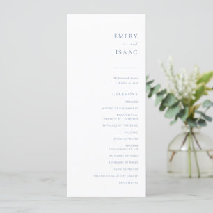 Chic + Simple Modern Script Wedding Program Blue
