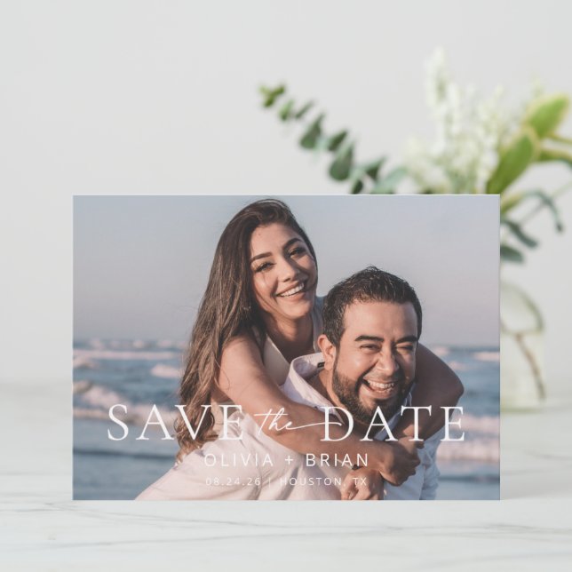 Chic + Simple Moderne Enregistrer le Carte photo d (Debout devant)