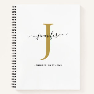 Chic Simple Monogram Initial Name Notebook