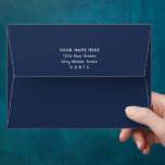 Chic Simple Navy Blue and White Return Address Envelope<br><div class="desc">Add a stylish personalized touch to invitations, announcement cards, save the dates and thank you notes with chic navy blue and white return address envelopes. All wording on this template is simple to customize. For a different envelope colour, simply select the desired colour from the options menu on the product...</div>