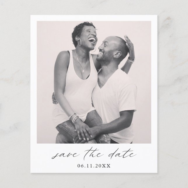 Chic Simple Photo Budget Wedding Save The Date (Front)