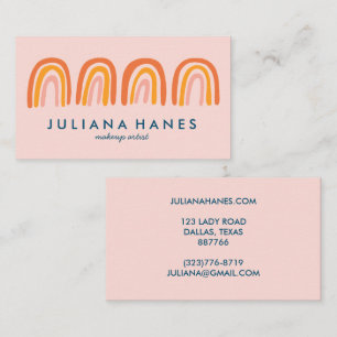 Chic Simple Pink Orange Rainbows Business Card