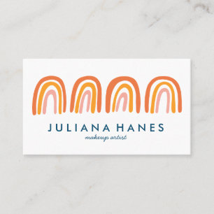 Chic Simple Pink Orange Rainbows Business Card