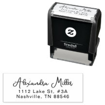 Chic Simple Script Self Inking Address Stamp