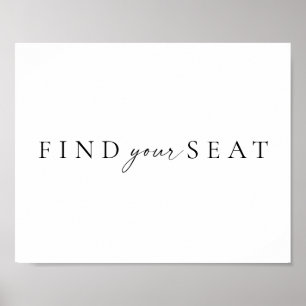 Chic + Simple Script Wedding Find Your Seat Sign