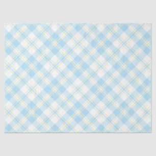 Chic Sky Blue and White Check Tissue Paper