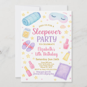 Chic Sleepover Birthday Invitation