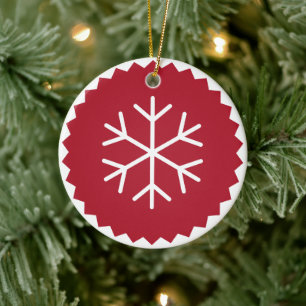 Chic Snowflake Inspired Modern Ceramic Ornament