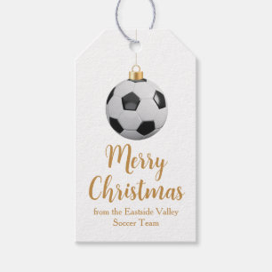 Chic Soccer Team Christmas Party Custom Gift Tags