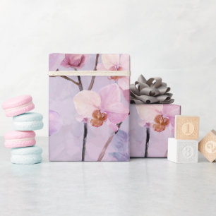 Chic Soft Lilac Blush Orchid Watercolor Pattern Wrapping Paper