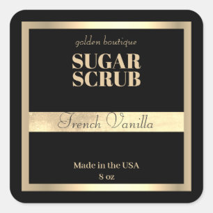 Chic Spa Product Black Gold Square Sticker