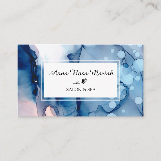 *~* Chic Spa & Salon Artistic Abstract Watercolor Business Card (Front)