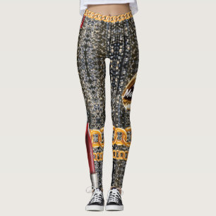 Chic Sparkly Gold Elegant For Her Custom Leggings