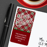 Chic Sparkly Plaid Merry Christmas Return Address Label<br><div class="desc">Celebrate the holidays with this faux sparkly plaid return address labels with Merry Christmas in fun typography at the top and your address below. MATCHING items in our collection.</div>