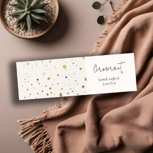 Chic Speckled Gold White Texture Earring Holder Mini Business Card