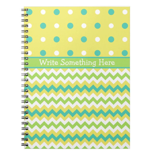 Chic Spiral Notebook: Polka Dots and Chevrons Notebook (Front)