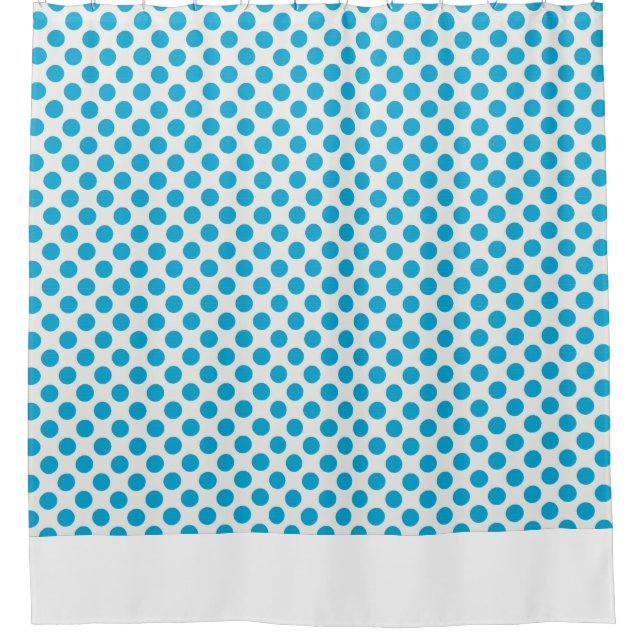 Chic Spotted Blue and White Pattern Shower Curtain (Front)